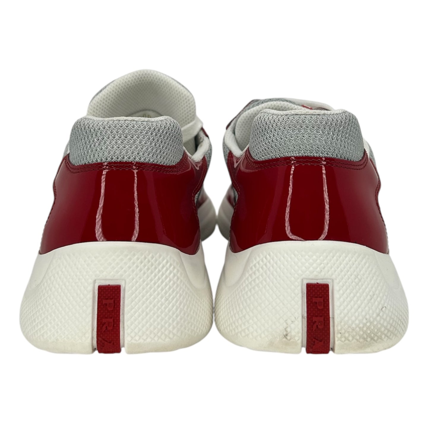 PREOWNED PRADA AMERICAN CUP RED GREY