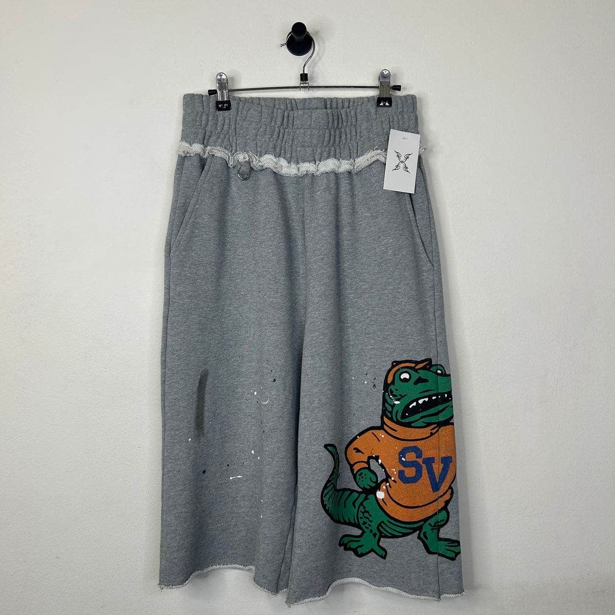 SAINT VANITY GREY GATORS LONG SHORTS