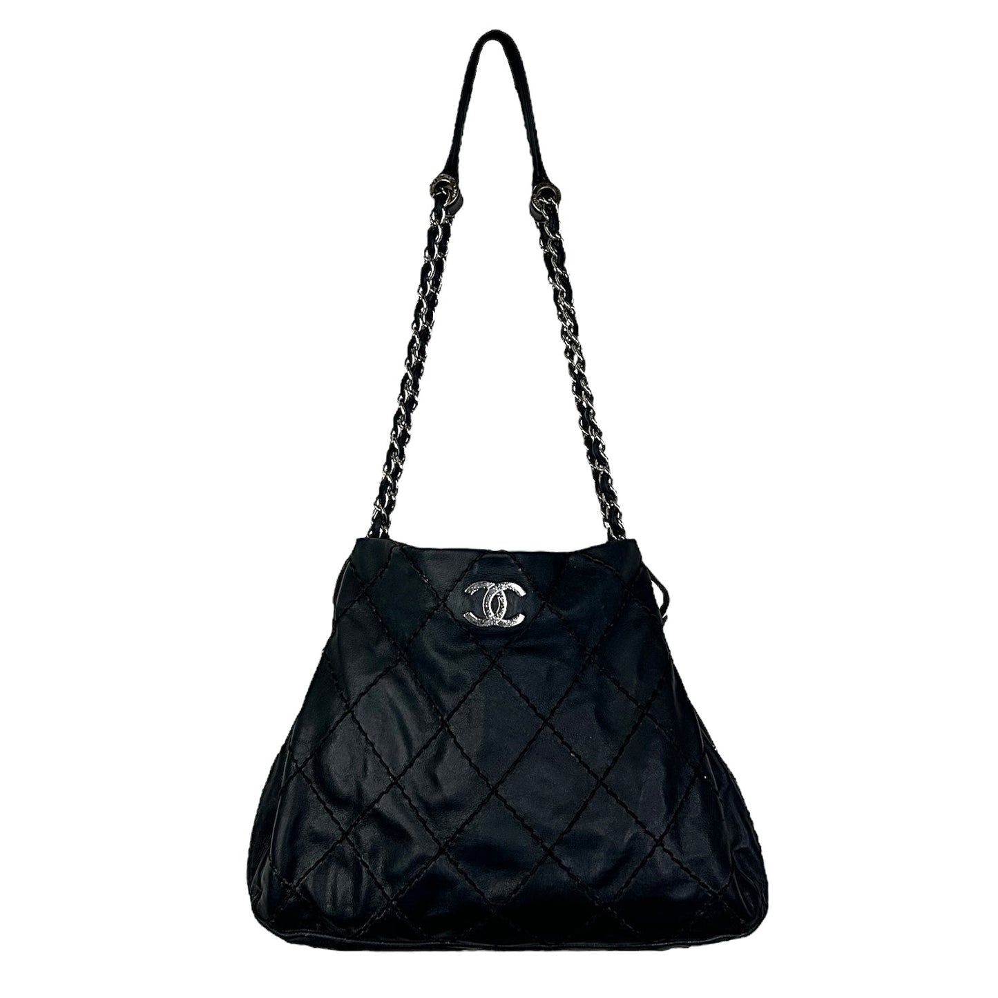CHANEL EXPANDABLE ZIP AROUND BLACK TOTE