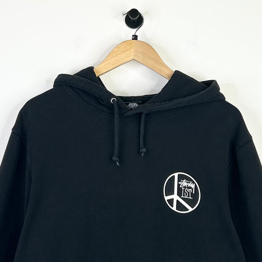 PREOWNED STUSSY HOODIE I.S.T INTERNATIONAL STUSSY TRIBE BLACK