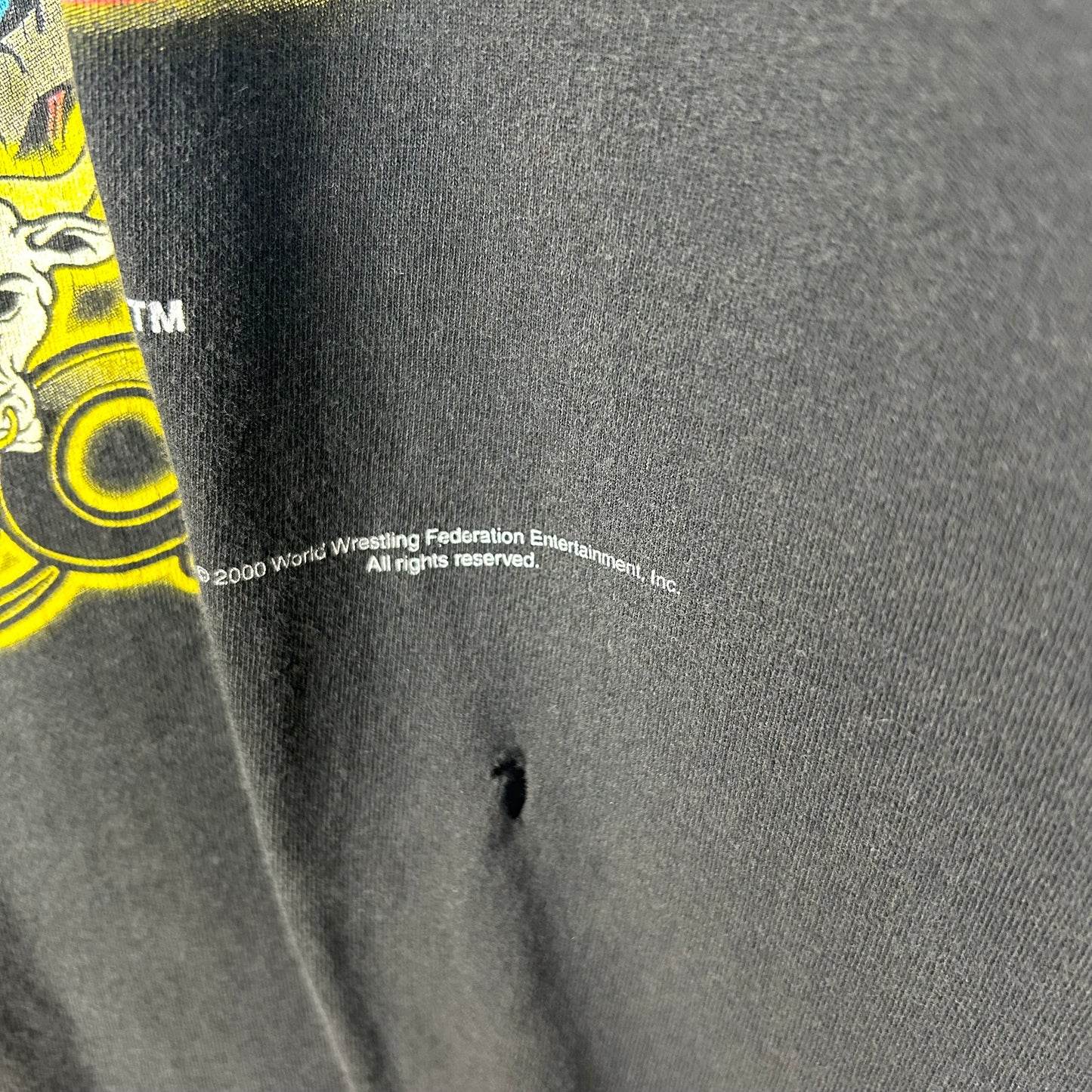 THE ROCK WWF CARTOON TEE ON FLOOR