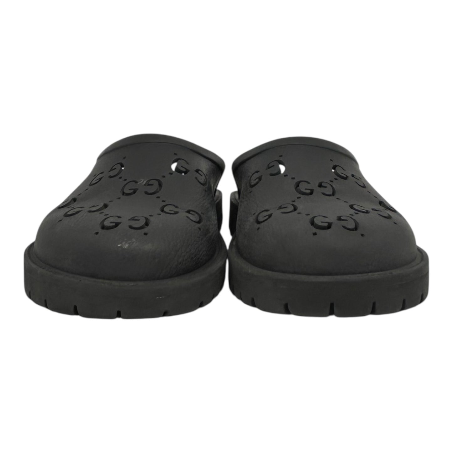 GUCCI BLACK PERFORATED RUBBER SANDAL