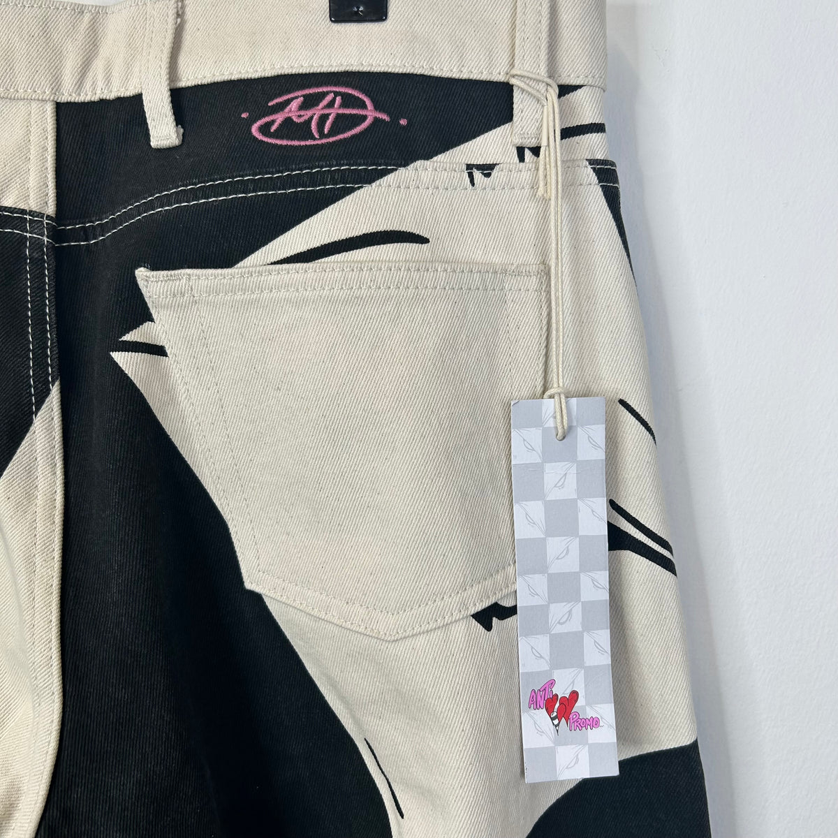 ANTI PROMO MATTY BOY 99 EYES CHECKERED DENIM JEANS BLACK/CREAM