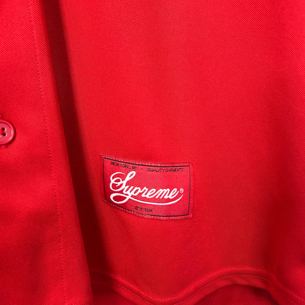 SUPREME RED RUM BASEBALL JERSEY