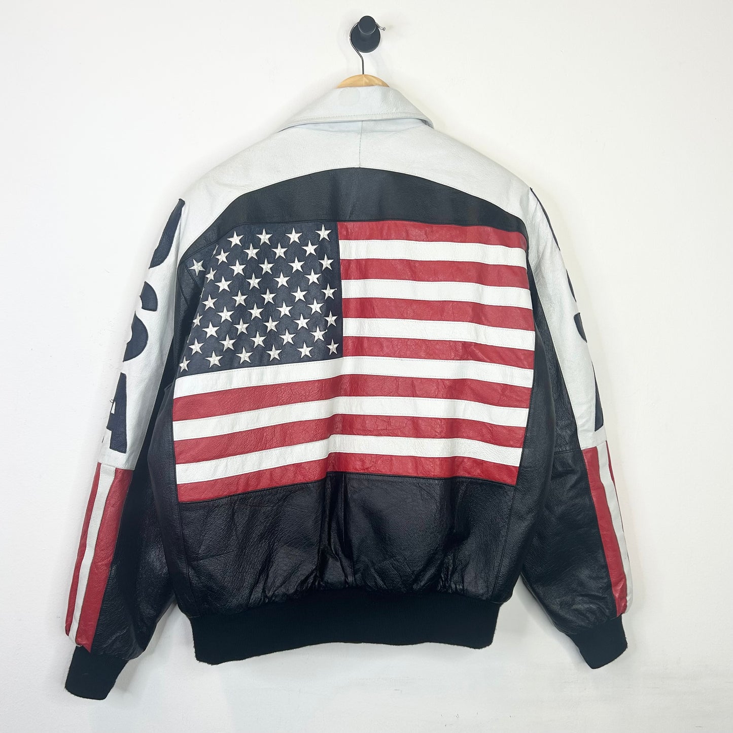 USA AMERICAN FLAG LEATHER JACKET