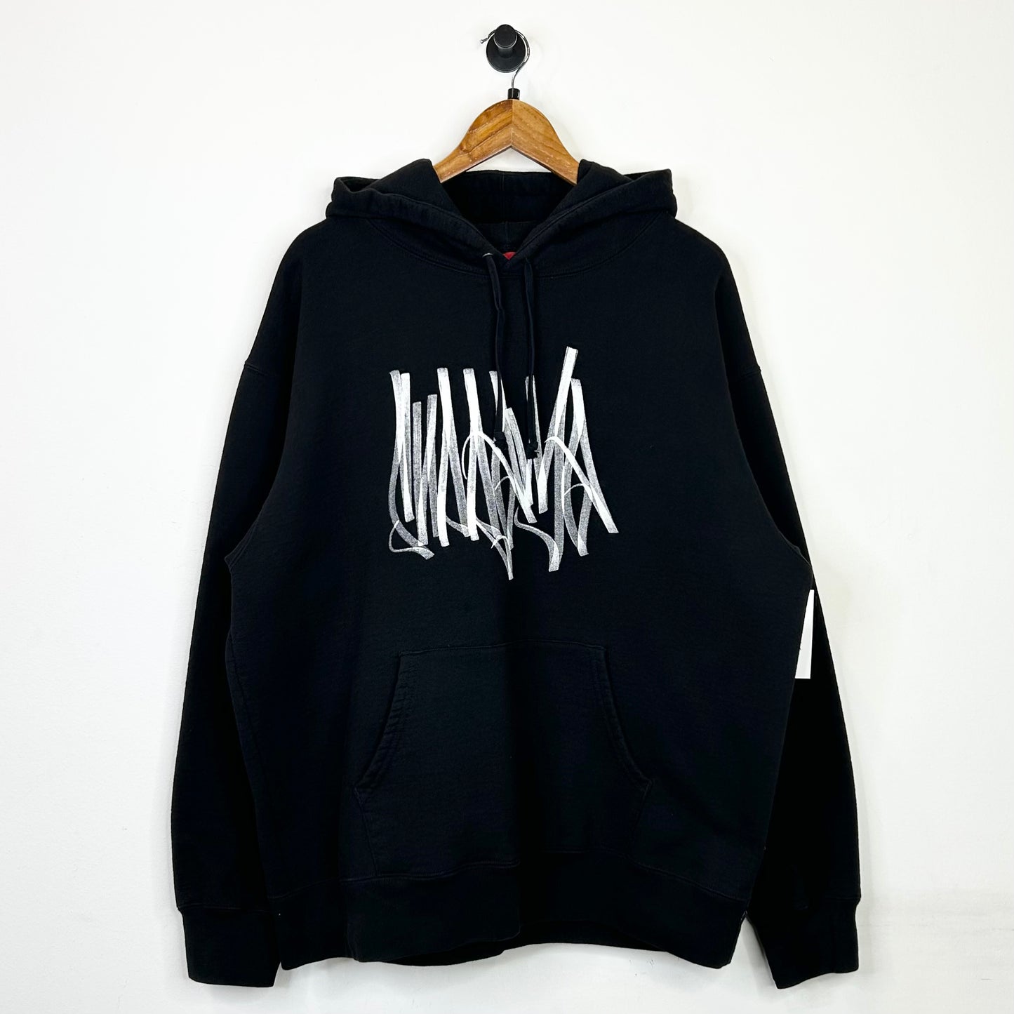 SUPREME TAG LOGO HOODIE BLACK