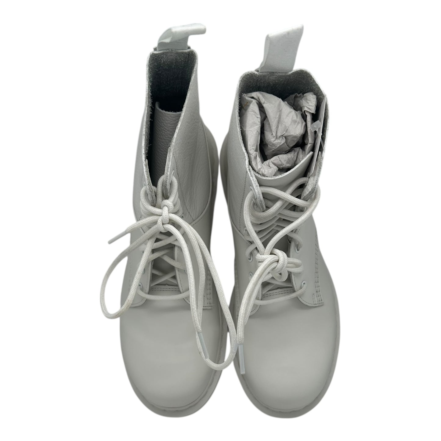 PREOWNED MAISON MARGIELA X DR MARTENS WHITE 1460 TWIST BOOT