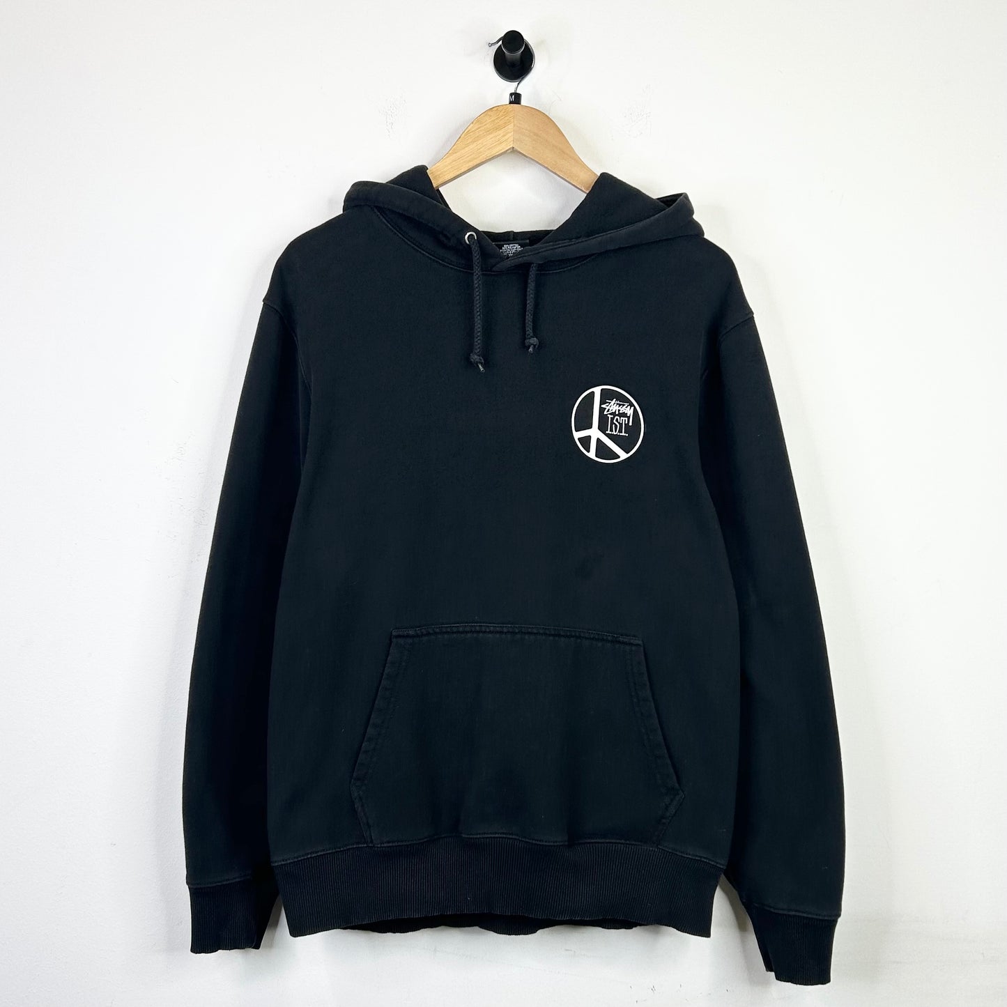 PREOWNED STUSSY HOODIE I.S.T INTERNATIONAL STUSSY TRIBE BLACK