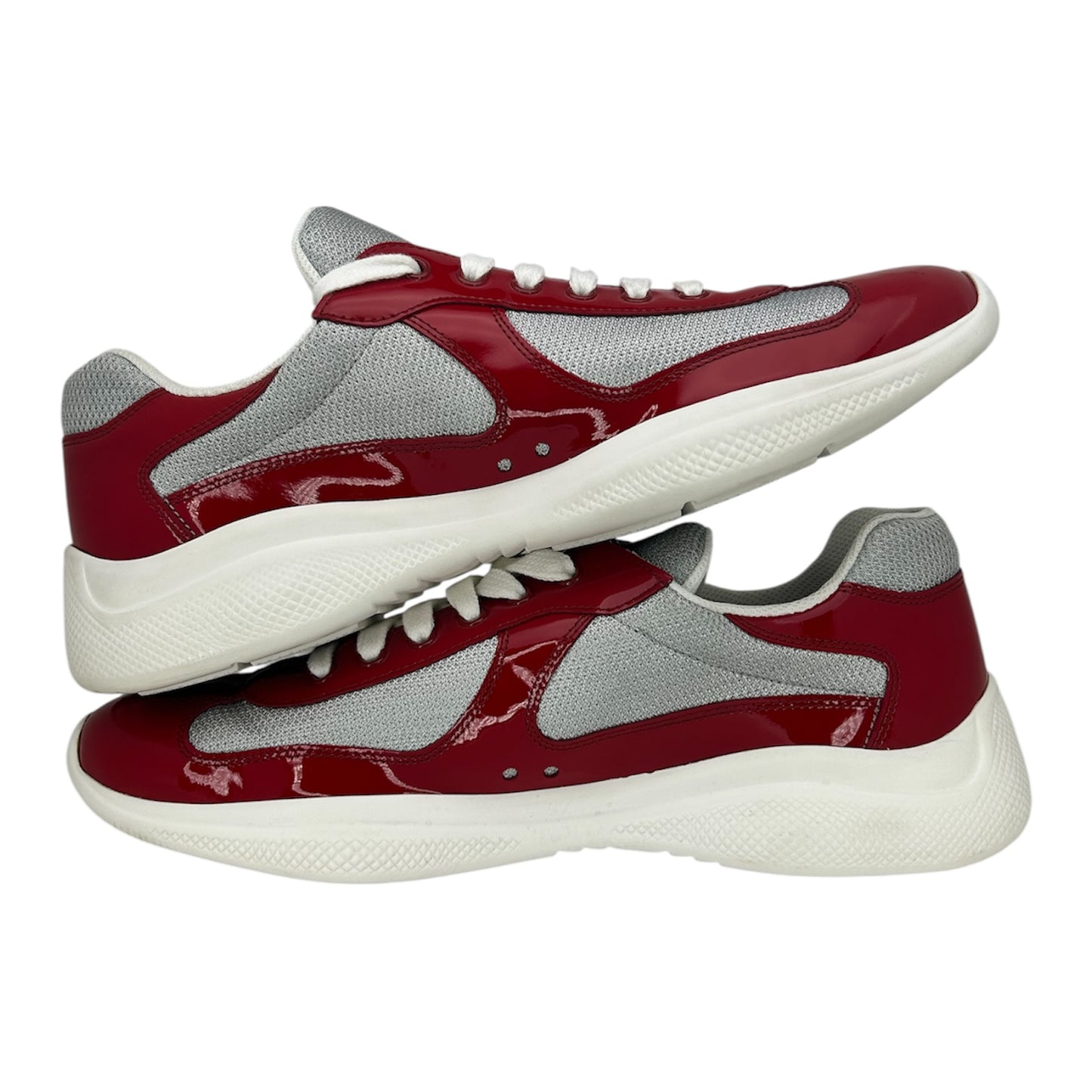 PREOWNED PRADA AMERICAN CUP RED GREY