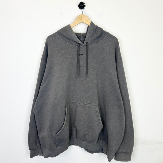 GREY NIKE CENTER SWOOSH HOODIE