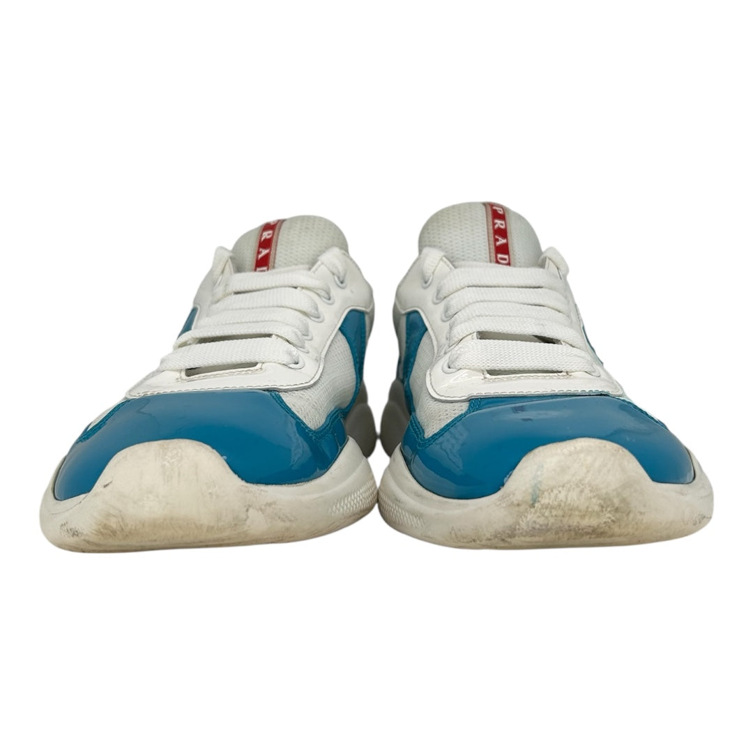 PREOWNED PRADA AMERICAN CUP SNKR WHITE/BLUE