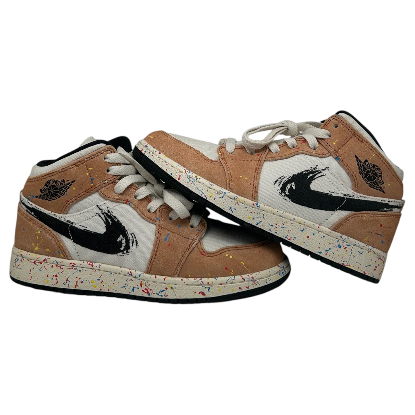 JORDAN 1 MID BRUSHSTROKE PREOWNED SIZE 4Y