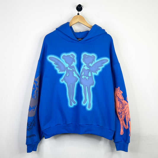 DRAKE FATD BLUE HOODIE BLUE FOR THE DOGS BIG AS THE WHAT TOUR MERCH