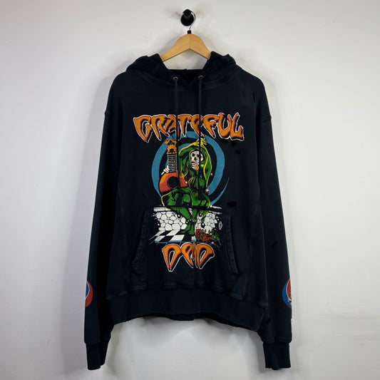 GALLERY DEPT GRATEFUL DEAD DISTRESSED BLACK HOODIE