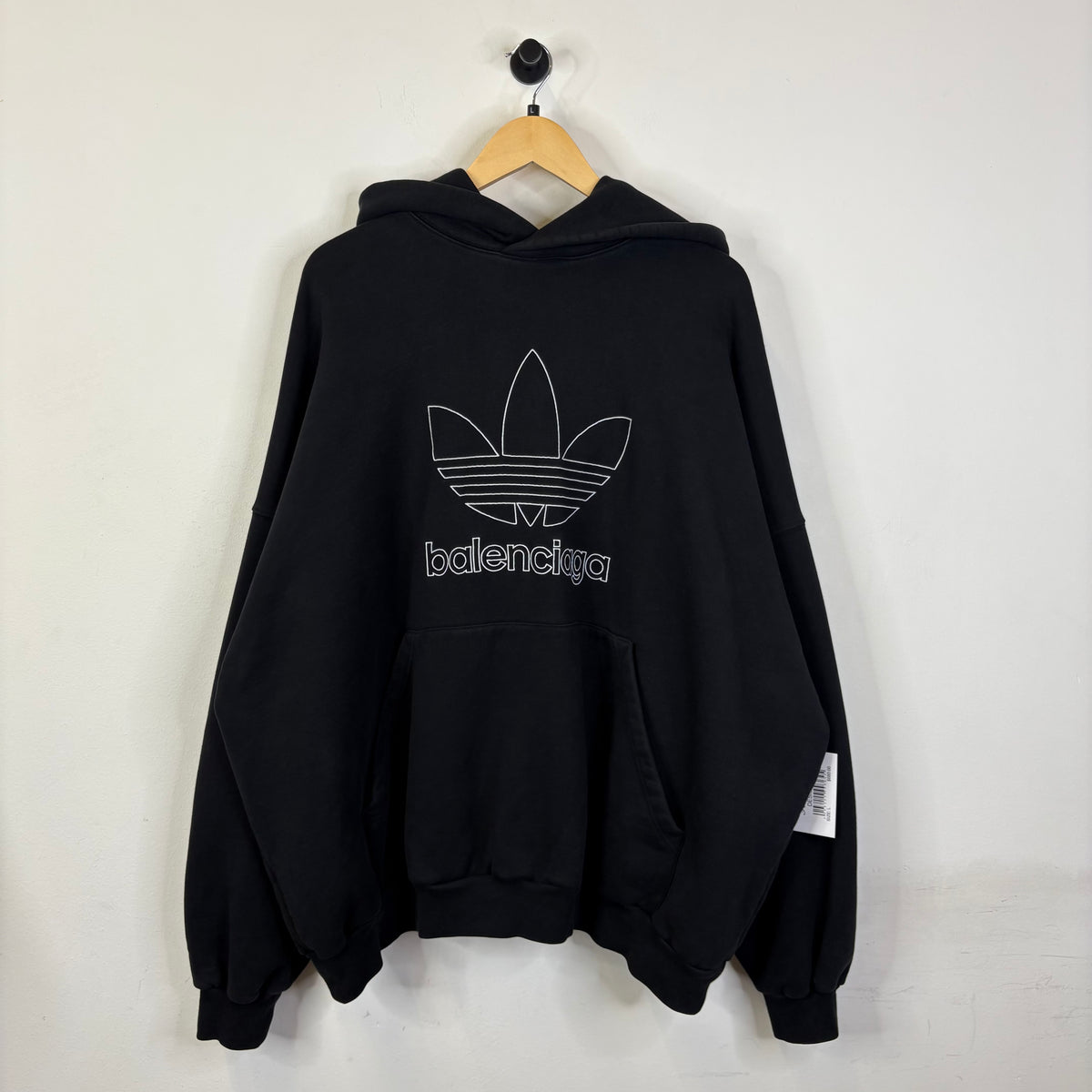 BALENCIAGA X ADIDAS OVERSIZE EMBROIDERED LOGO HOODIE