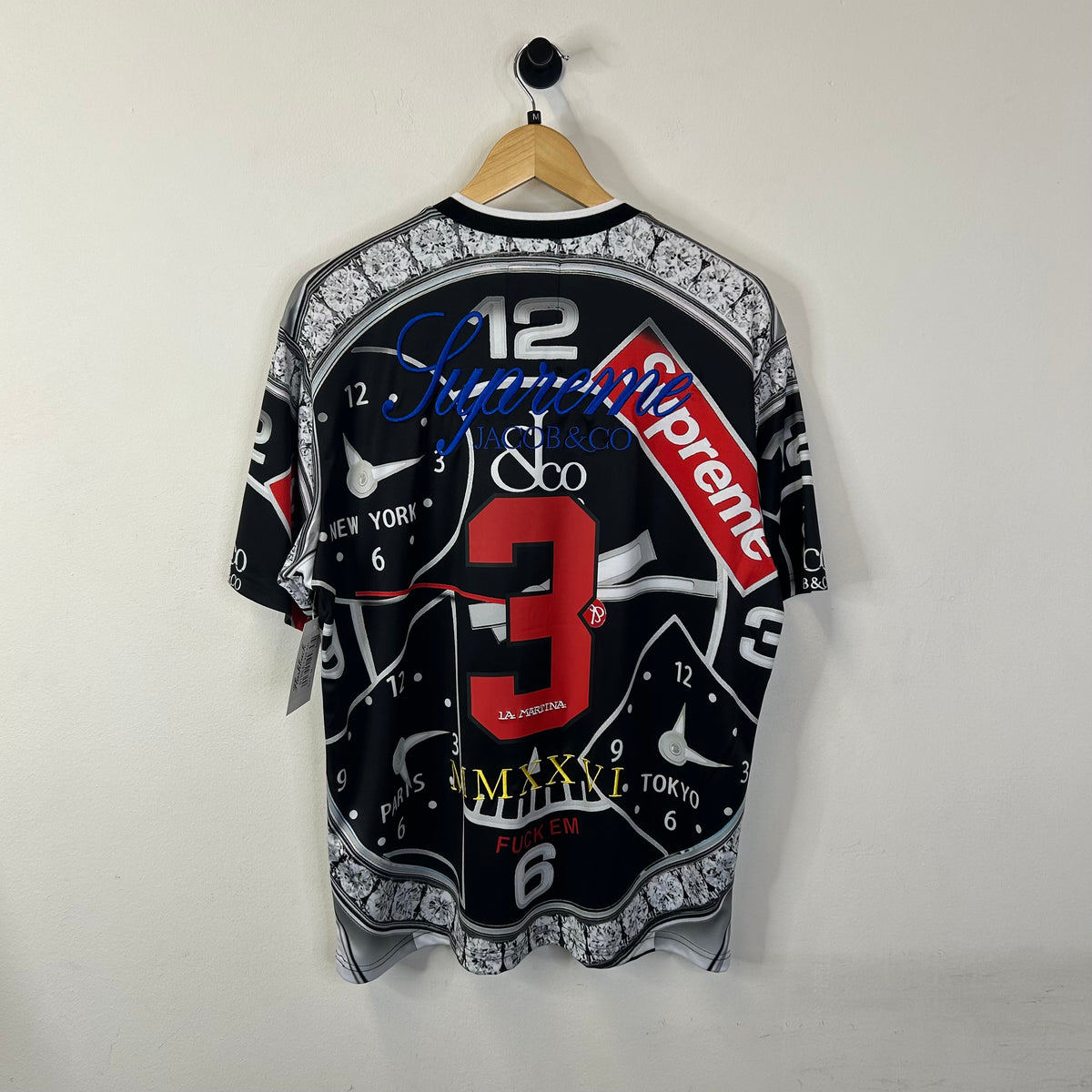 SUPREME X LA MARTINA X JACOB & CO JERSEY BLACK