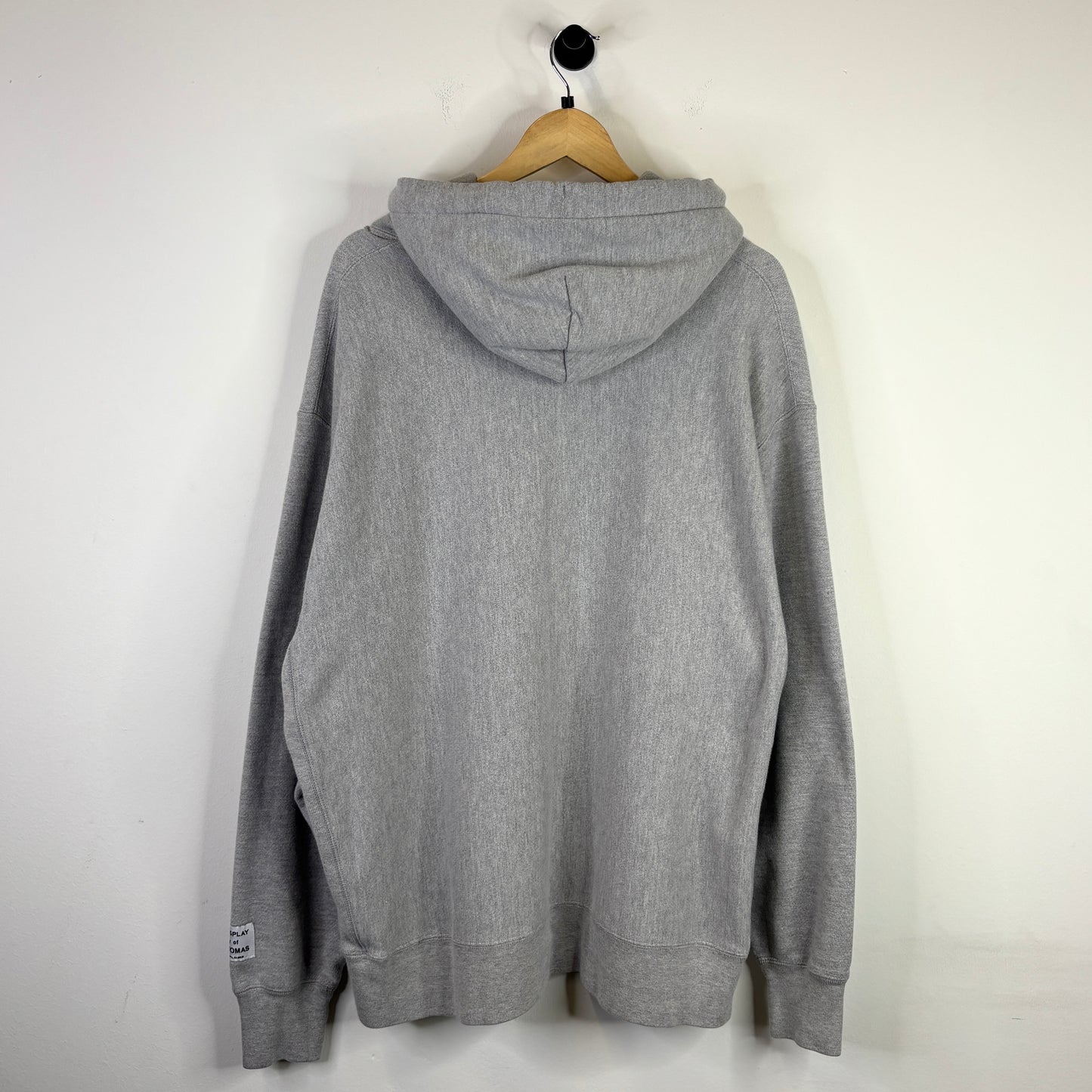 GALLERY DEPT. GREY GRAPHIC PRINT CHEST LOGO V NECK HOODIE