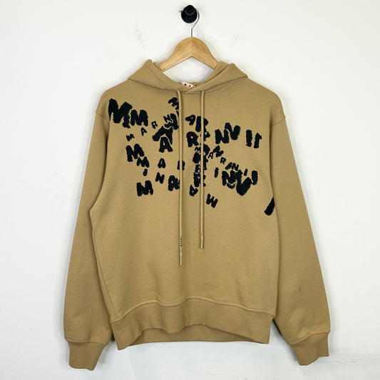 MARNI CHAOS LOGO TAN HOODIE