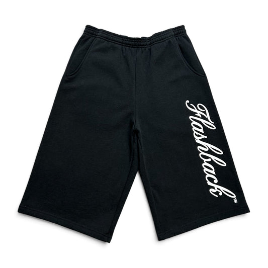 FLASHBACK BLACK SCRIPT LOGO SWEATSHORT