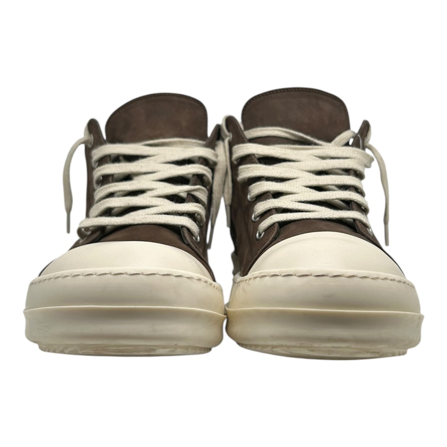 PREOWNED RICK OWENS RAMON LOW BROWN SUEDE