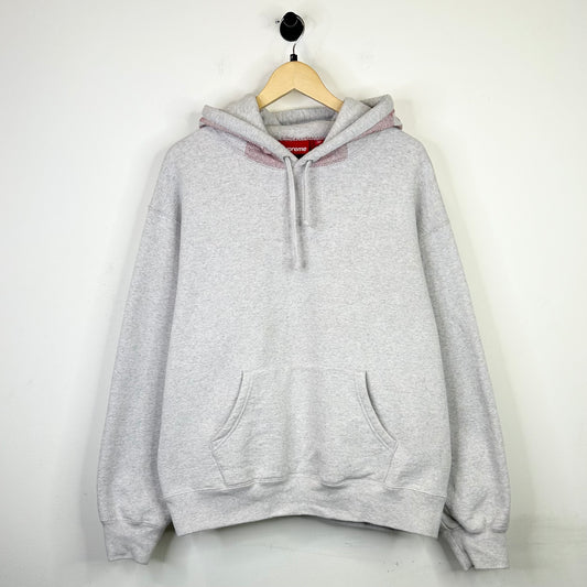 SUPREME JACQUARD STRIPE HOODIE GREY