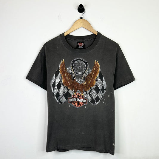 HARLEY DAVIDSON EAGLE CHECKERED FLAG FADED TEE