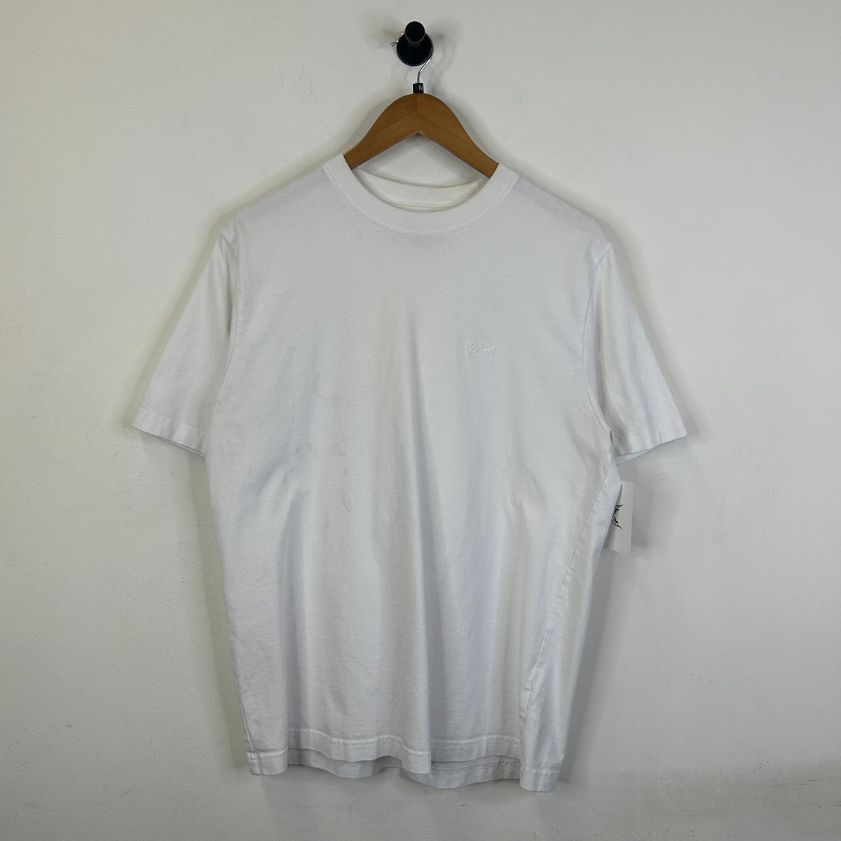 STUSSY LOGO SS TEE WHITE