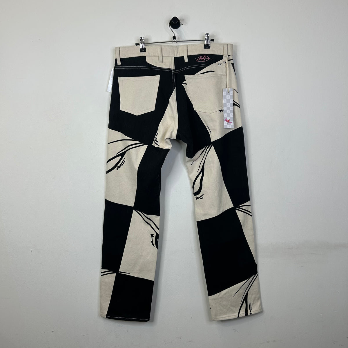 ANTI PROMO MATTY BOY 99 EYES CHECKERED DENIM JEANS BLACK/CREAM