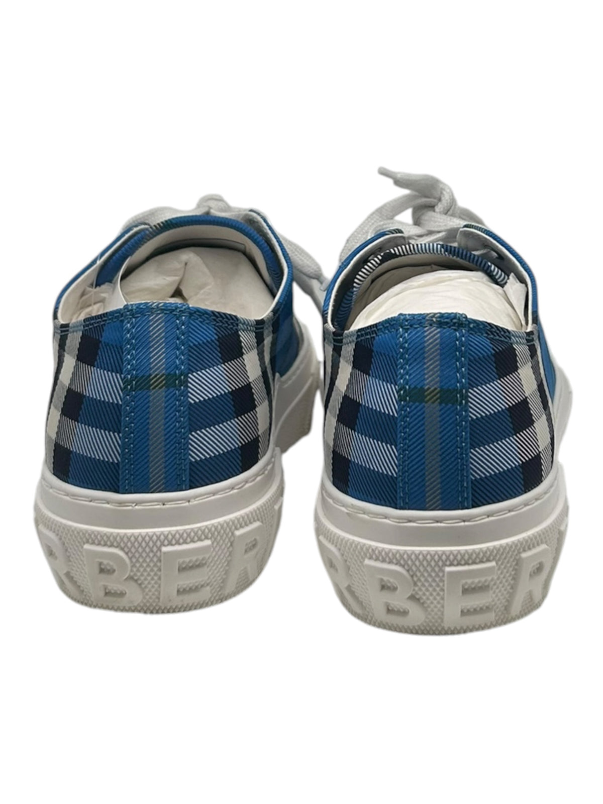 PREOWNED BURBERRY TRAINING JACK BLUE CHECK SNEAKER