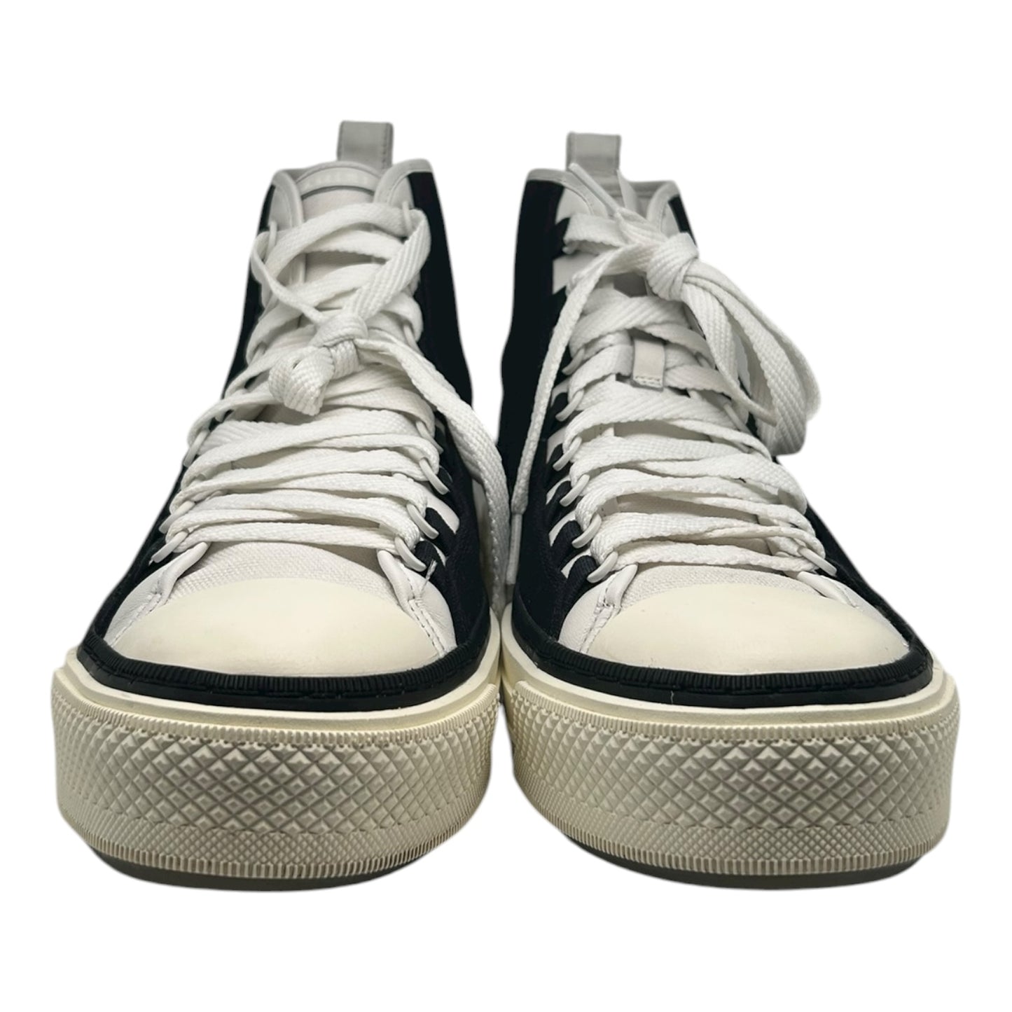 PREOWNED AMIRI COURT HIGH TOP BLACK EMBROIDERED SNEAKER