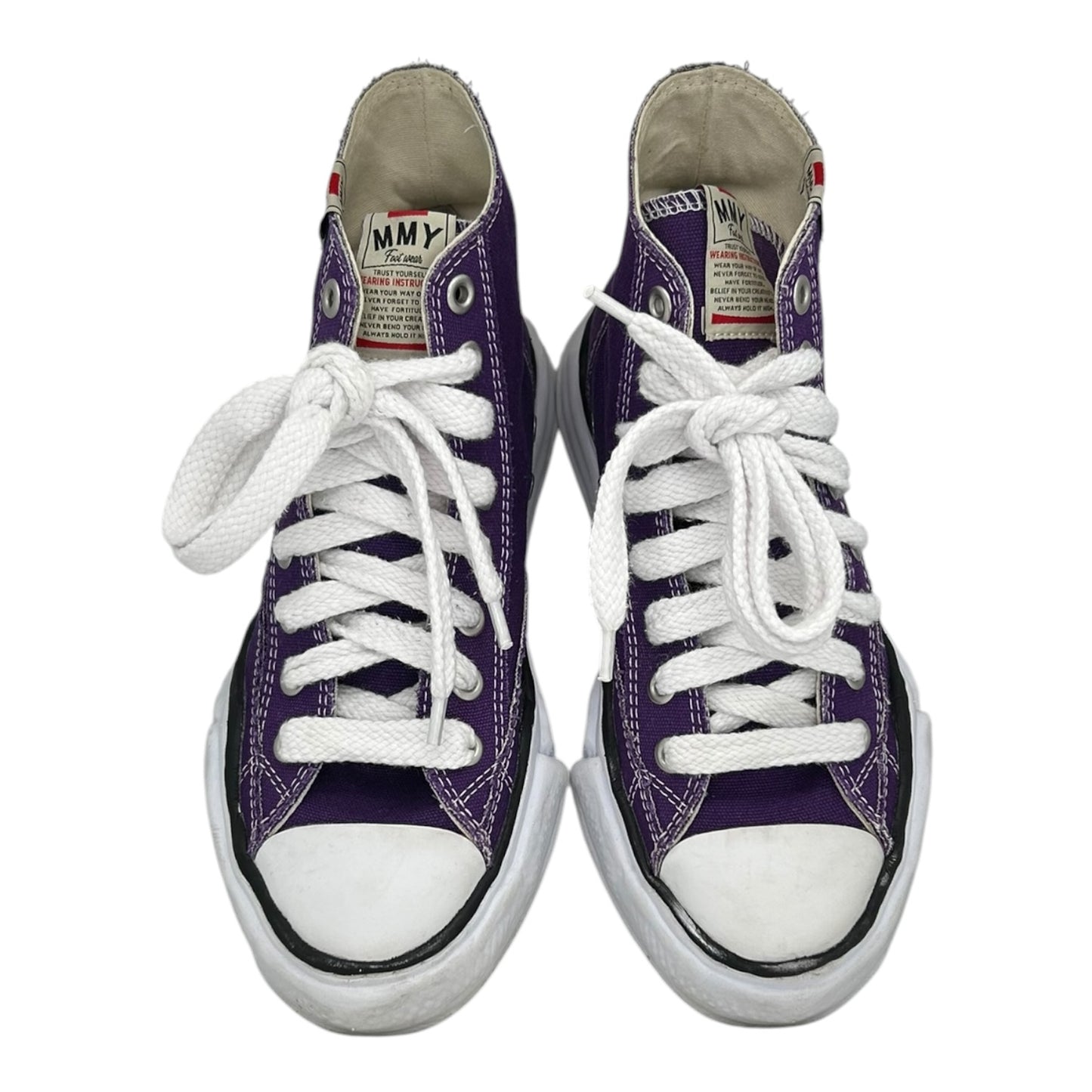 PREOWNED MAISON MIHARA YASUHIRO HIGH TOP PURPLE CANVAS