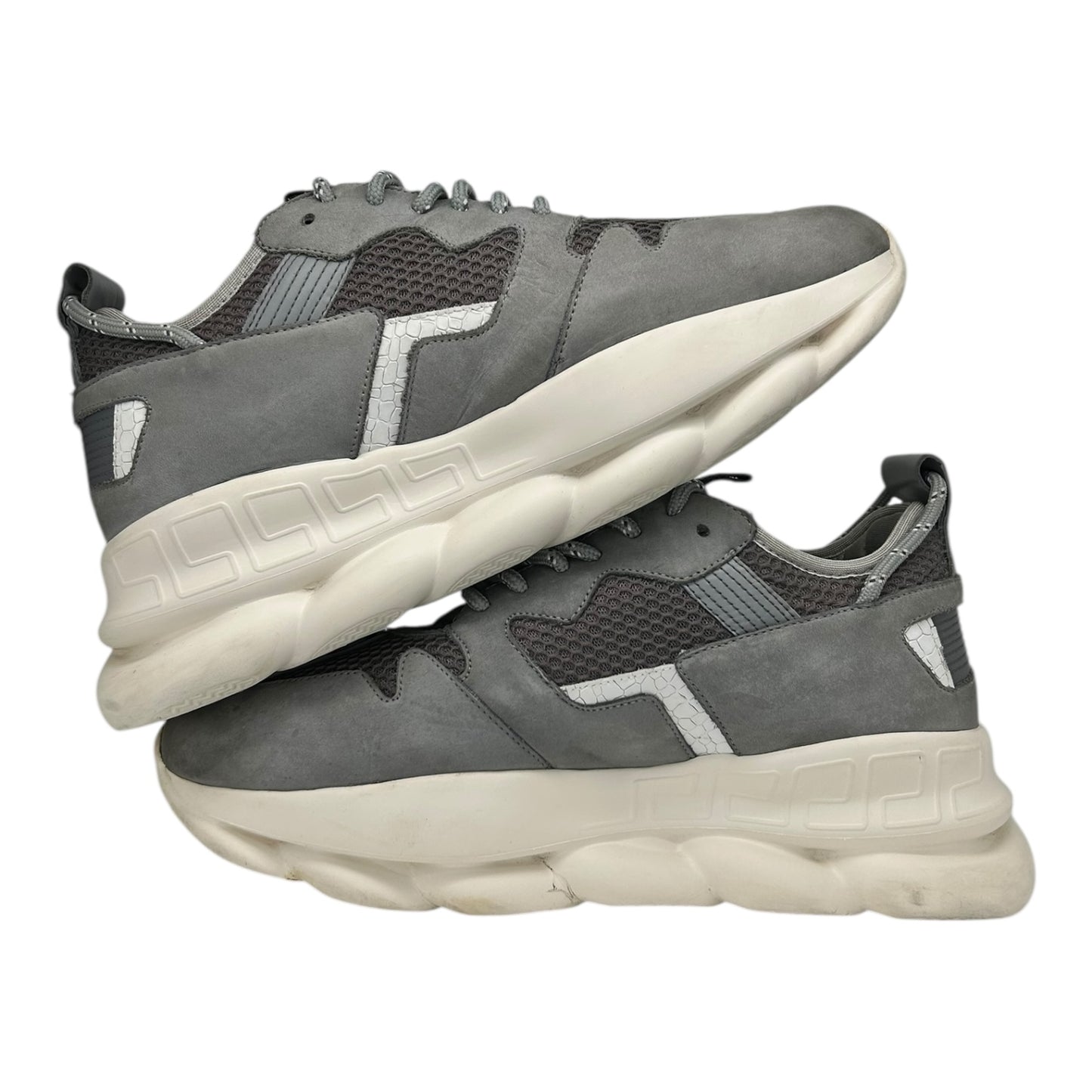 PREOWNED VERSACE CHAIN REACTION 2 GREY WHITE