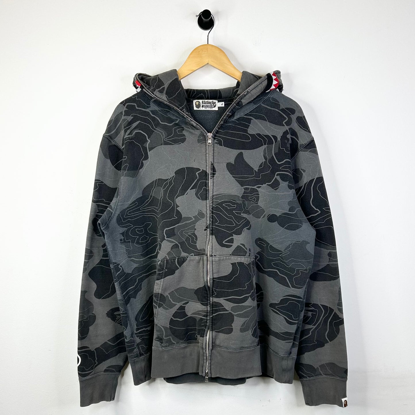 BAPE BLACK CAMO SHARK FULL ZIP UP