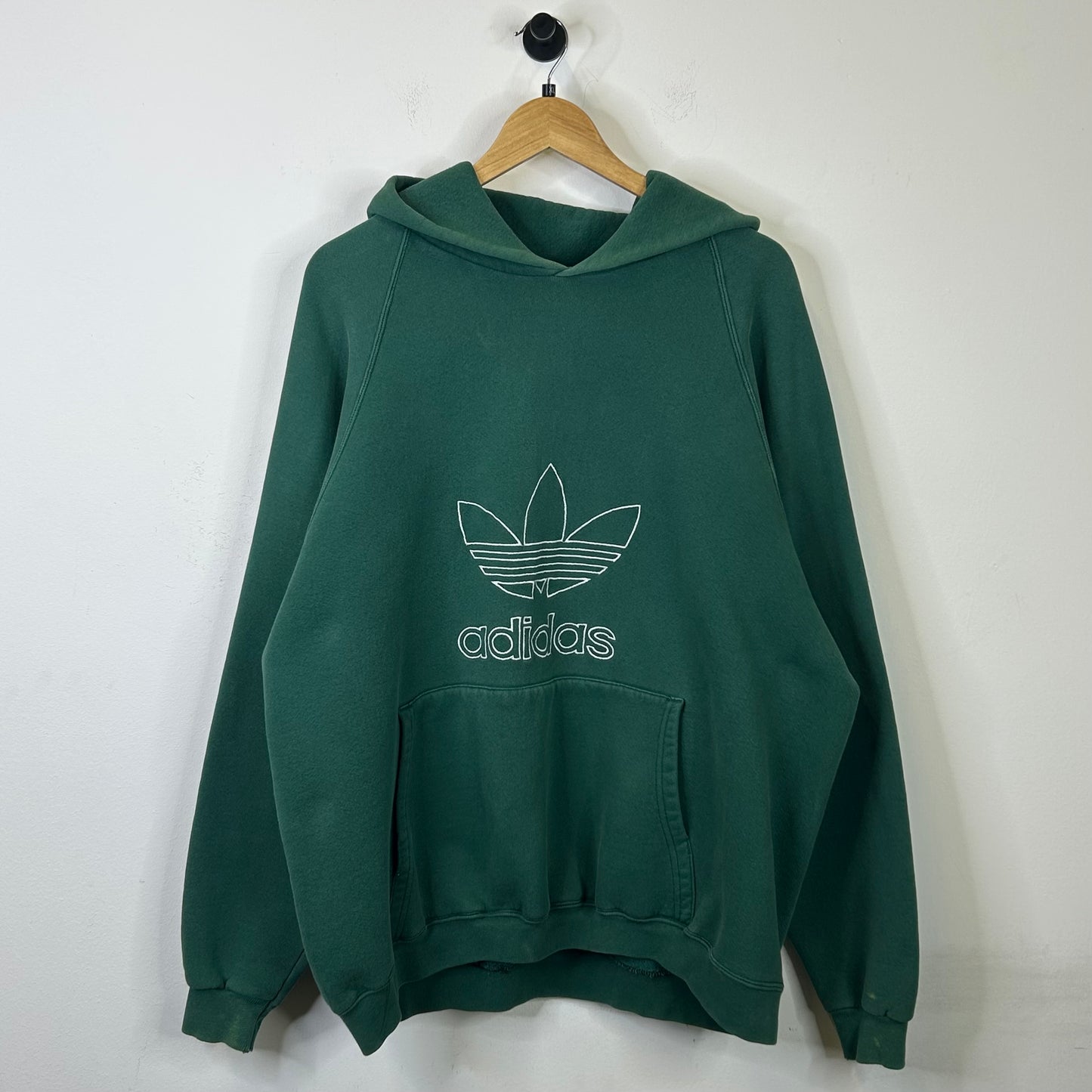 GREEN ADIDAS LEAF LOGO HOODIE