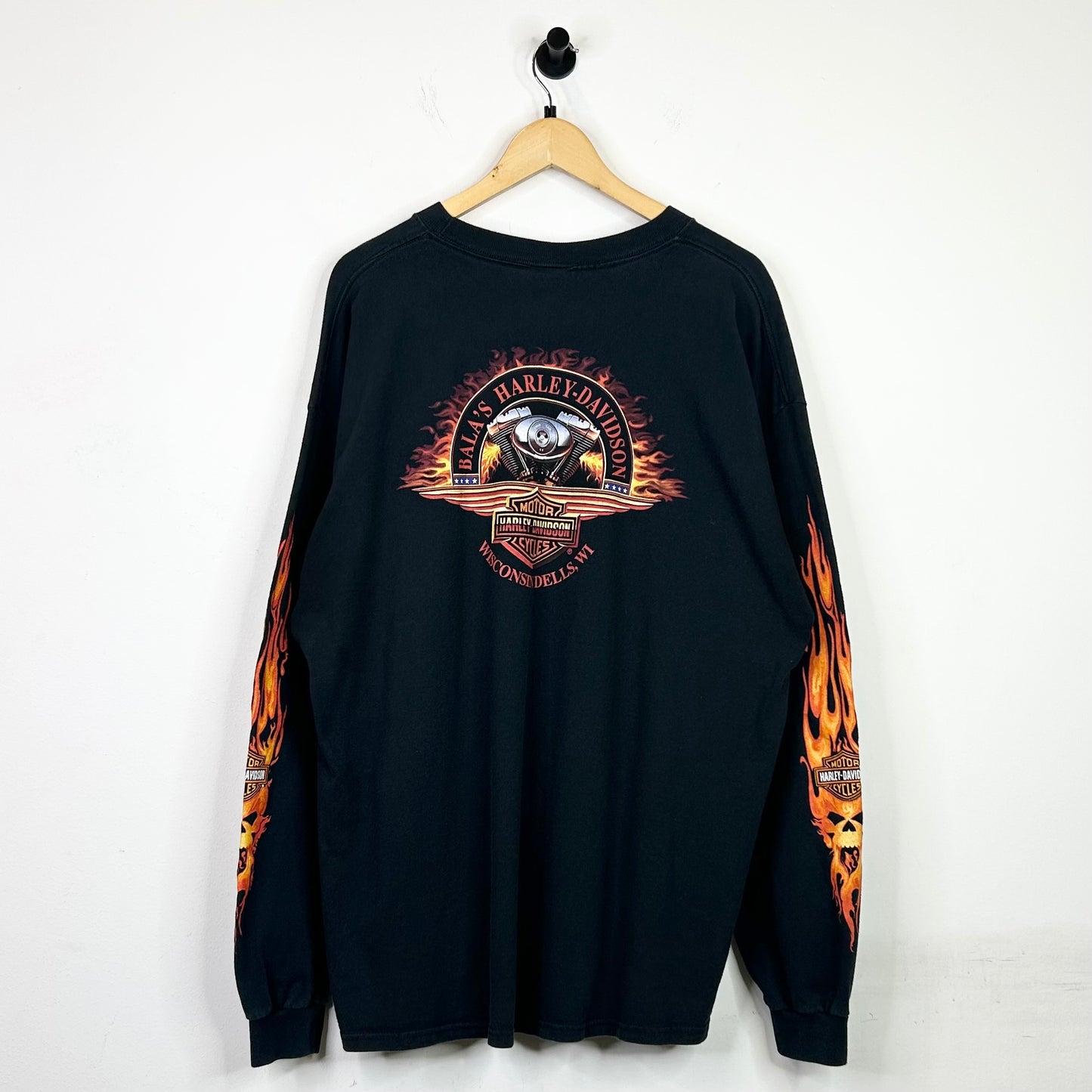 HARLEY DAVIDSON FLAMING SKULL LONG SLEEVE