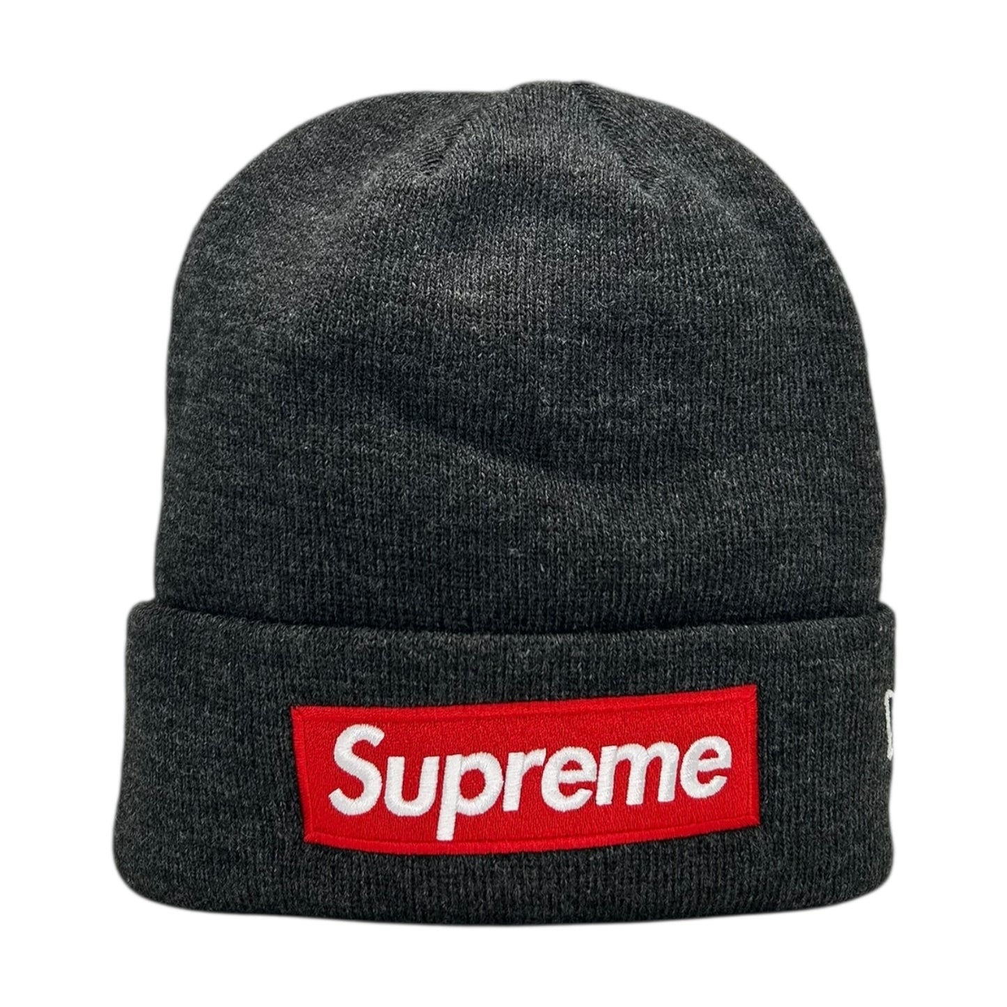 SUPREME NEW ERA CHARCOAL BOX LOGO BEANIE