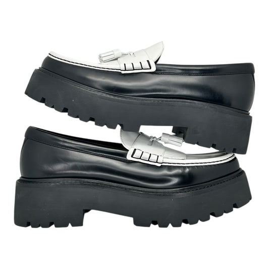 PREOWNED CELINE WHITE BLACK CHUNKY LOAFER