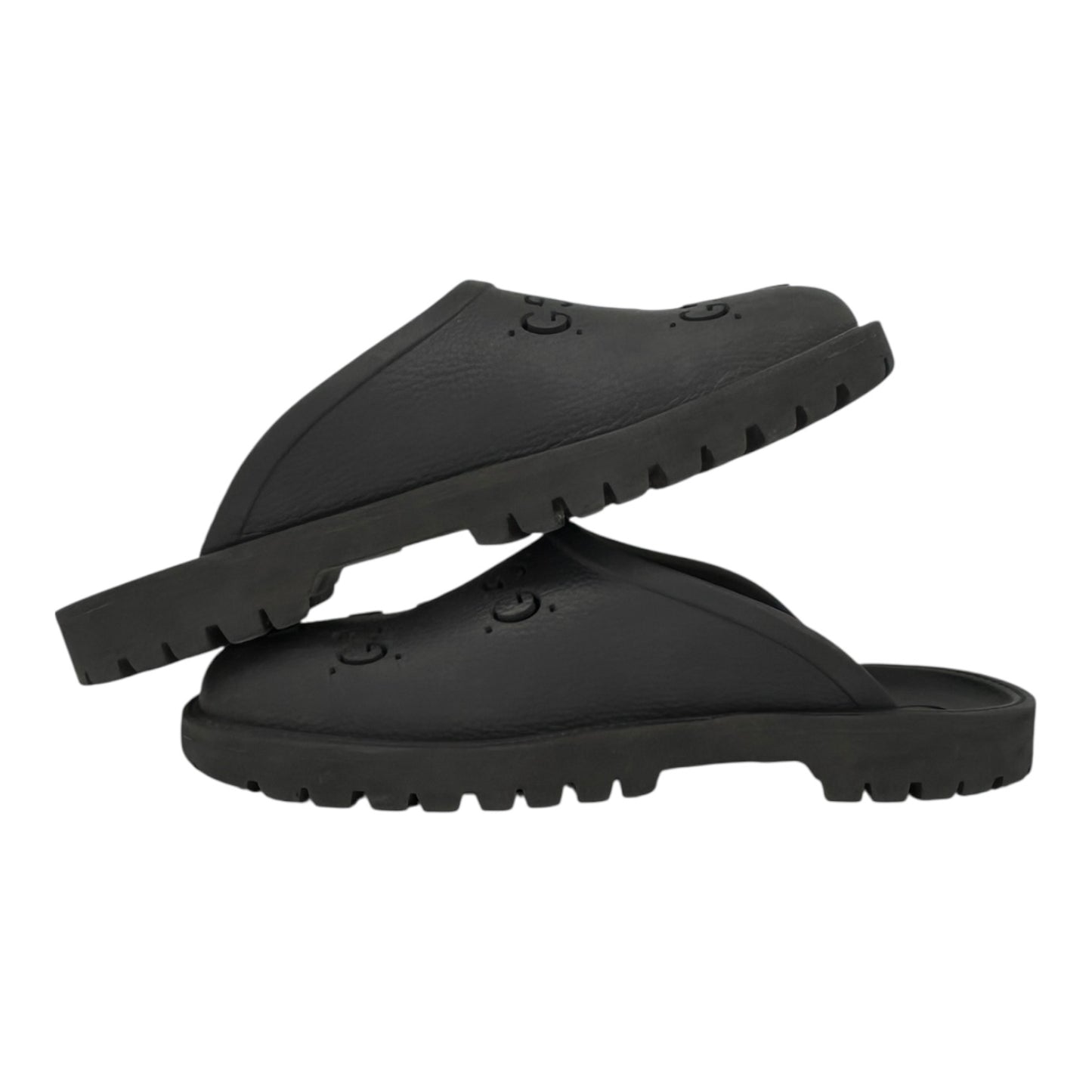 GUCCI BLACK PERFORATED RUBBER SANDAL