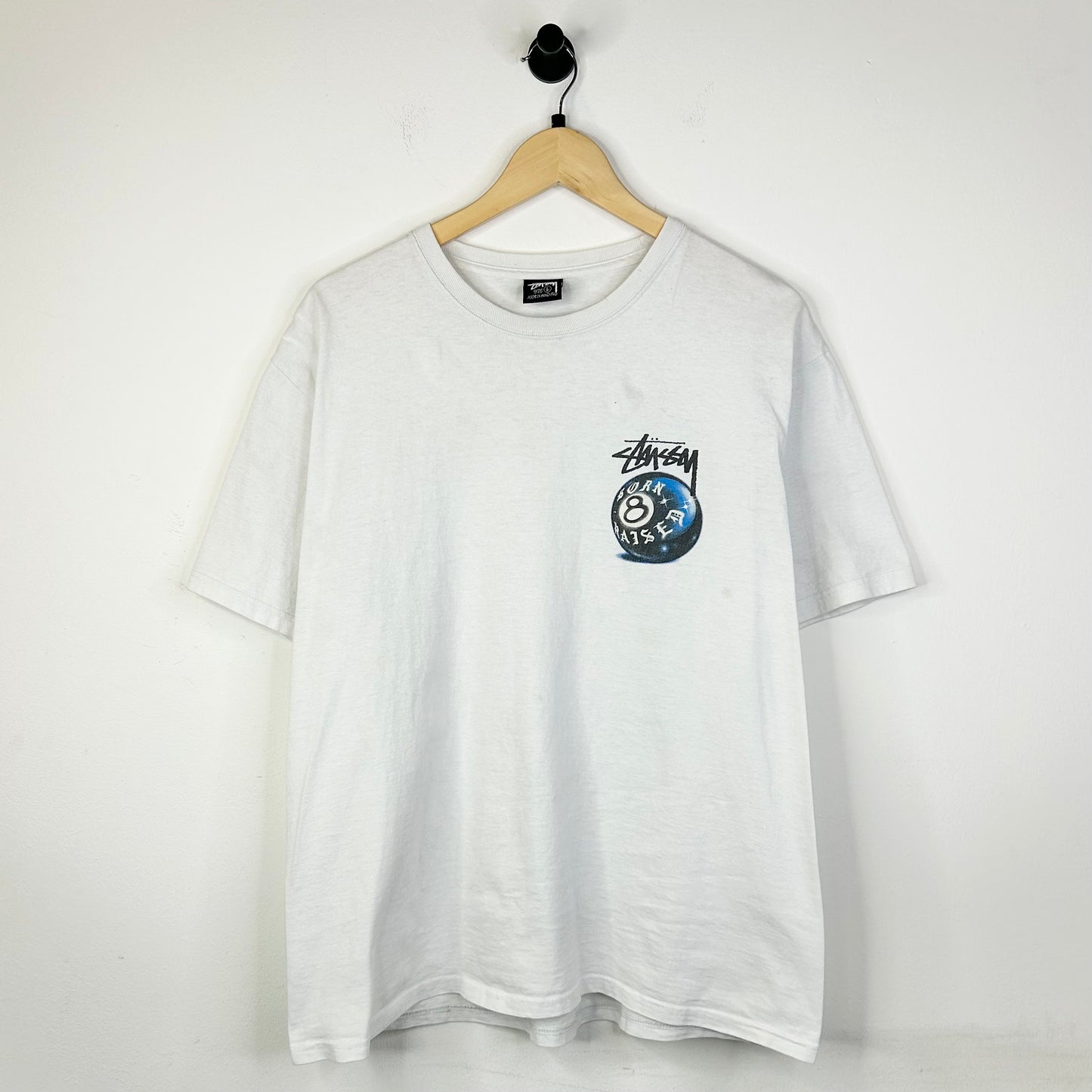 STUSSY BORN 8 RAISED TEE WHITE