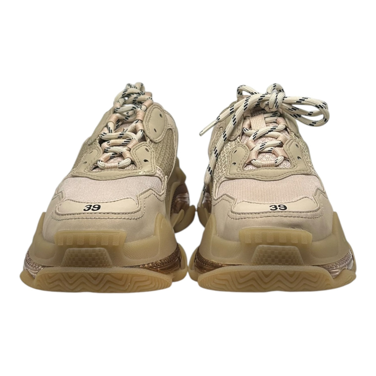 PREOWNED BALENCIAGA TRIPLE S CLEAR SOLE - OFF WHITE