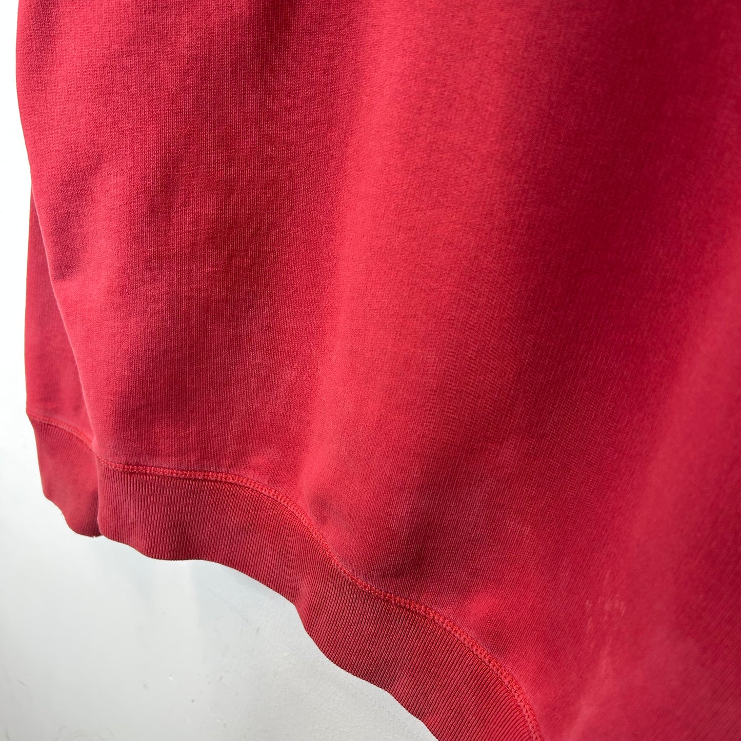 HELMUT LANG EMBROIDERED LOGO RED HOODIE
