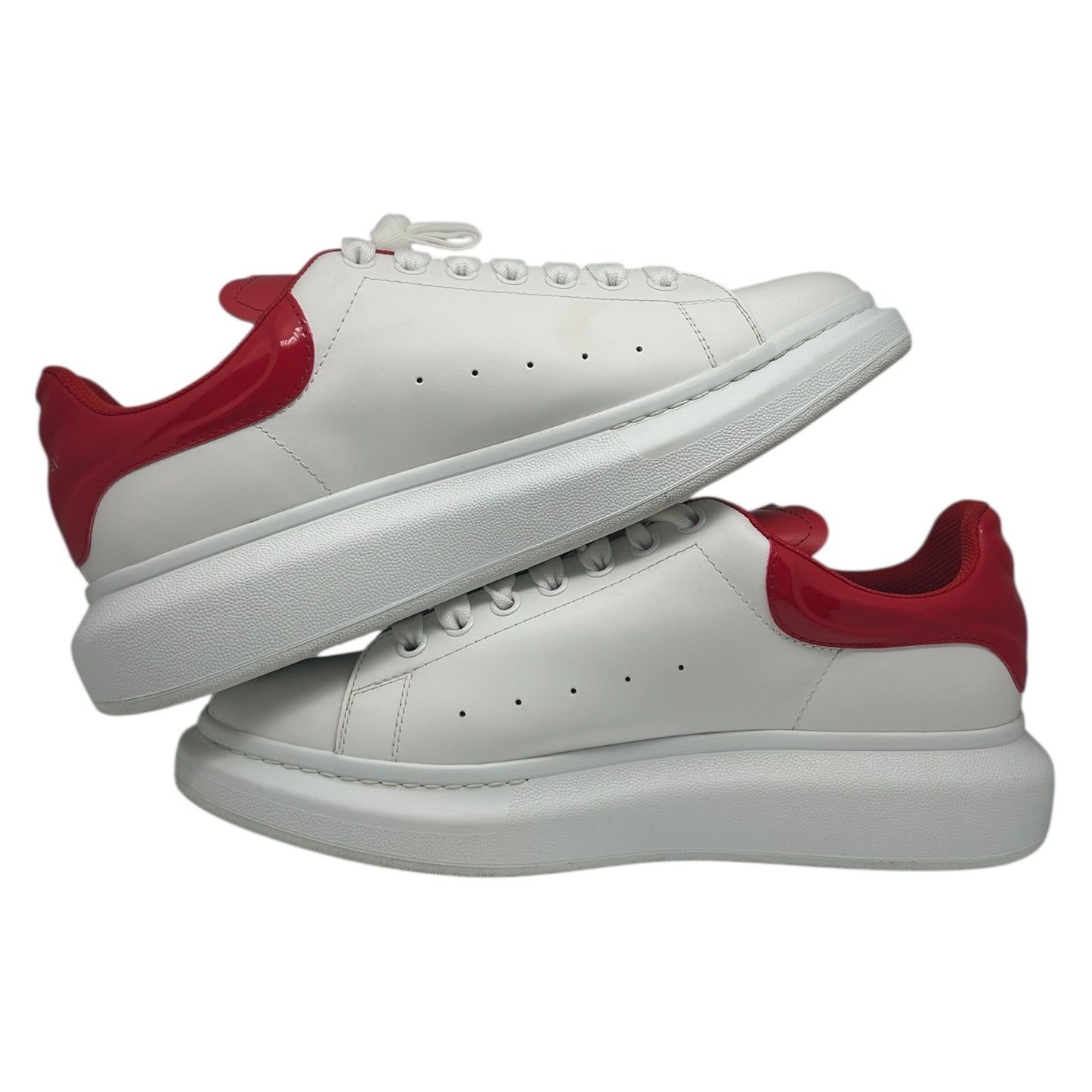 PREOWNED ALEXANDER MCQUEEN OVERSIZED SNKR WHITE/LUST RED