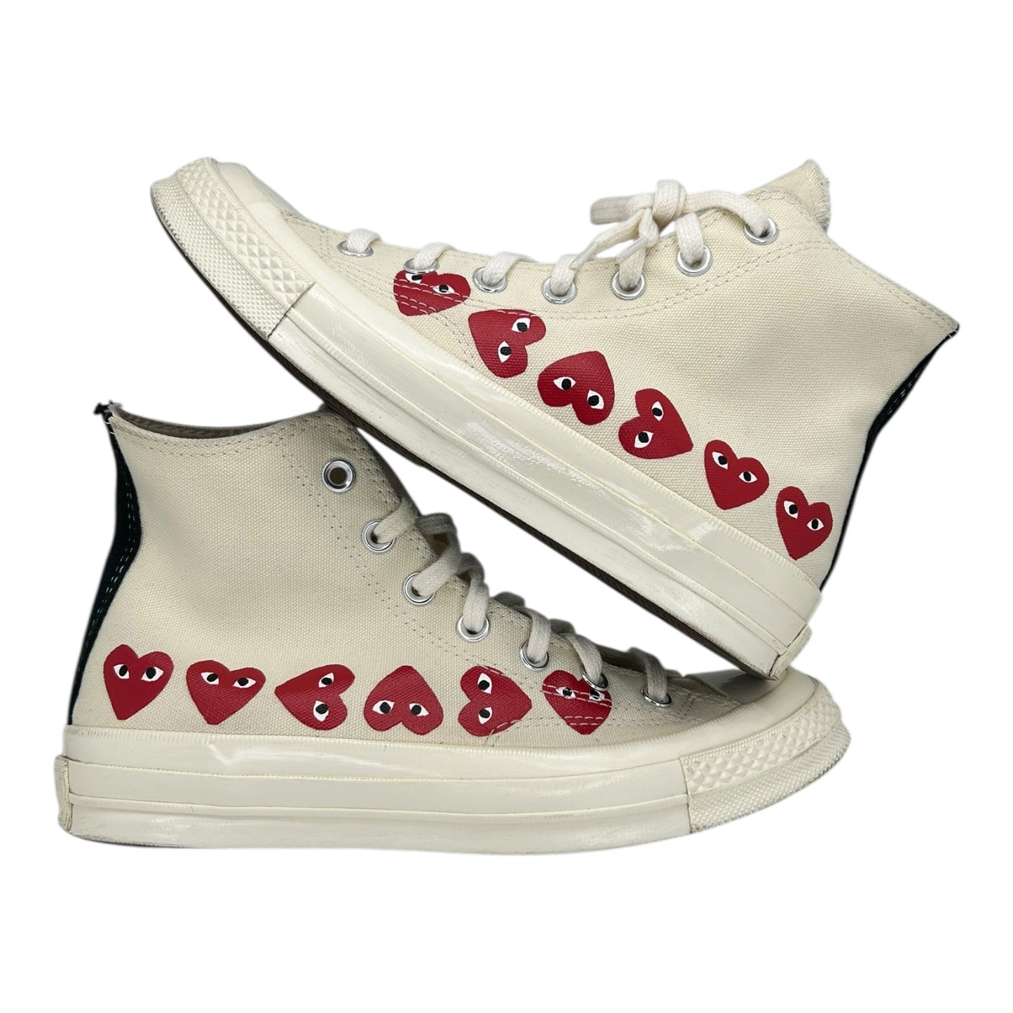 PREOWNED CONVERSE CHUCK 70 CDG PLAY CREAM MULTI HEART