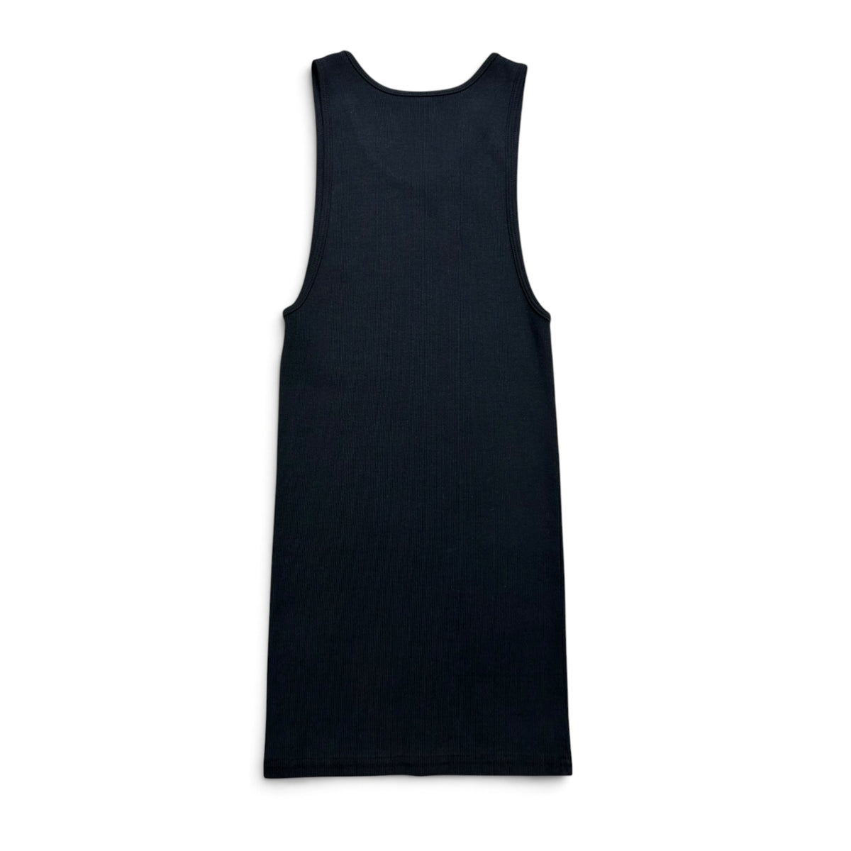 CENTER LOGO FITTED TANK TOP - BLACK