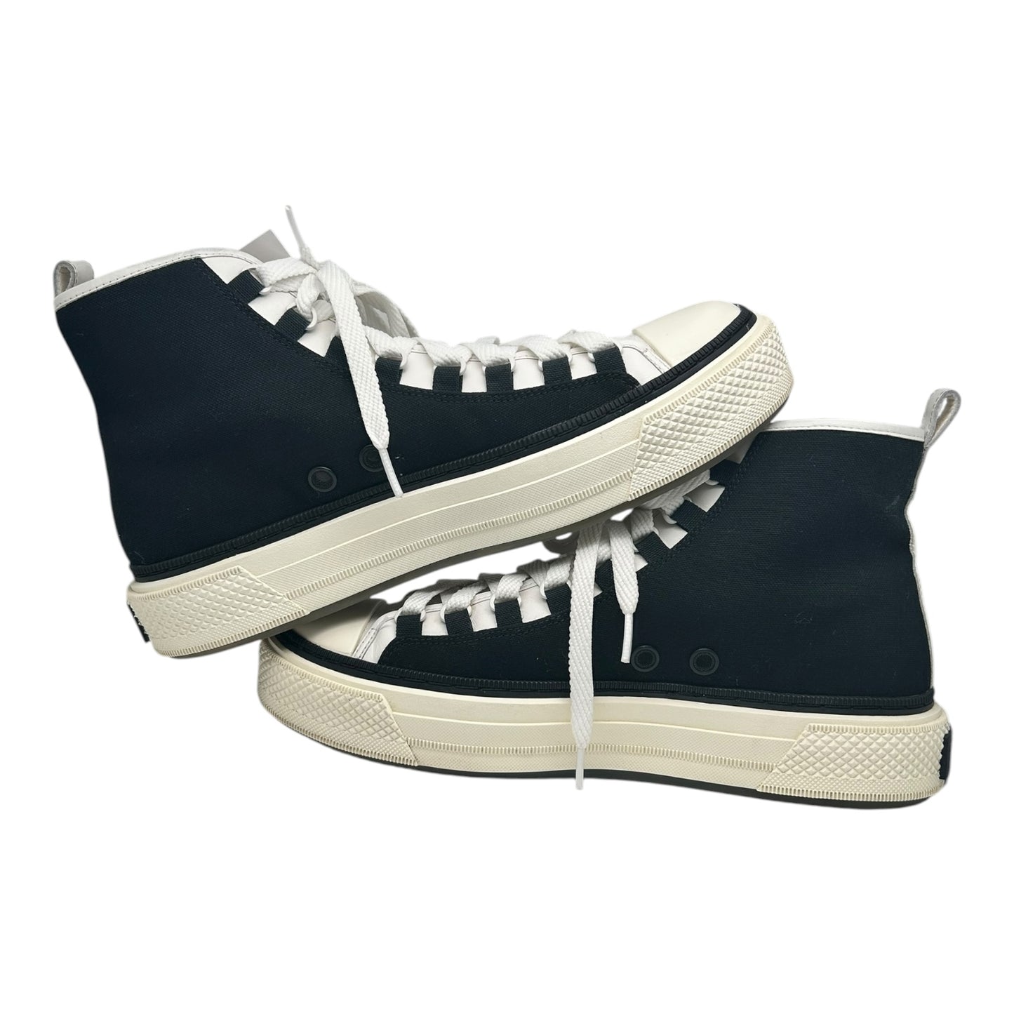 PREOWNED AMIRI COURT HIGH TOP BLACK EMBROIDERED SNEAKER