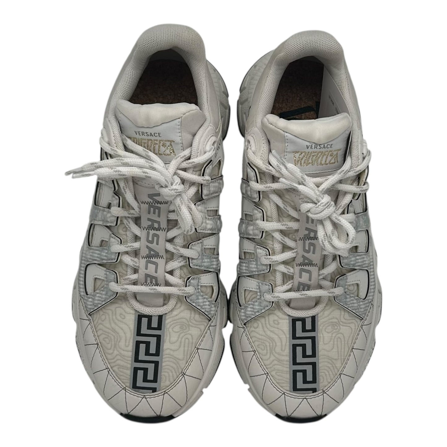 PREOWNED VERSACE TRIGRECA WHITE