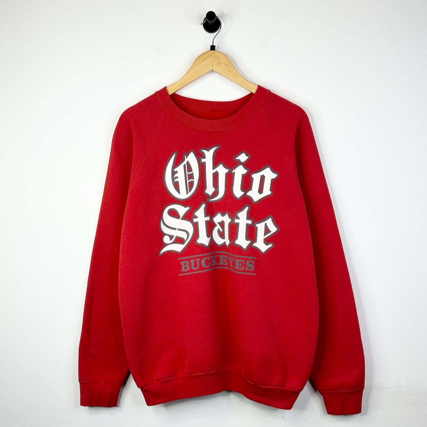 OHIO STATE BUCKEYES OLD ENGLISH RED CREWNECK