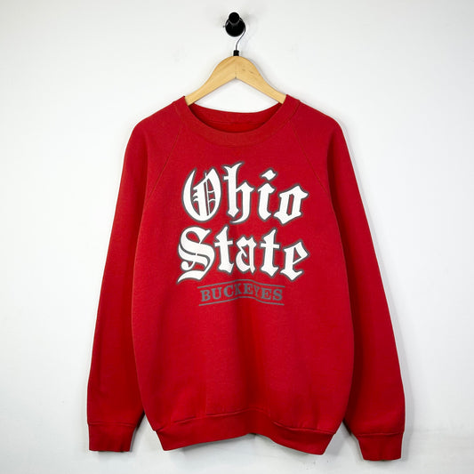 OHIO STATE BUCKEYES OLD ENGLISH RED CREWNECK
