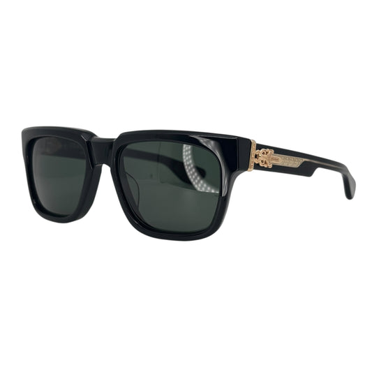 CHROME HEARTS BOX OFFICER BLACK GOLD GLASSES
