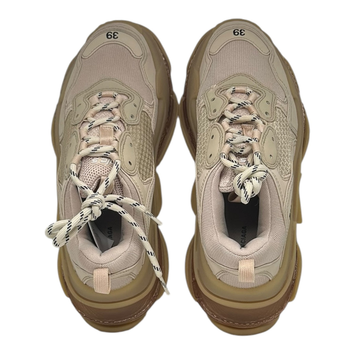 PREOWNED BALENCIAGA TRIPLE S CLEAR SOLE - OFF WHITE